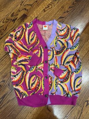 FARM Rio Multicolor Knit Cardigan - Pink, Lavender & Yellow